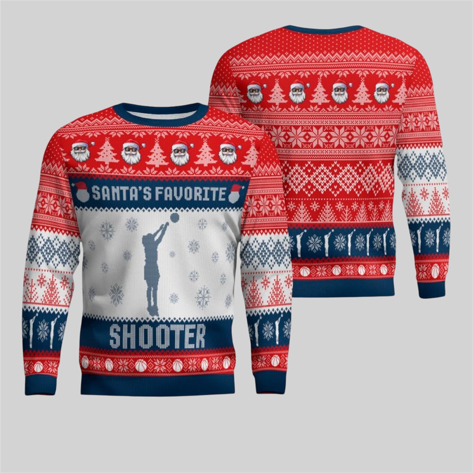 2026 Christmas Santa's Favorite Shooter Ugly Sweater - Grishko.com