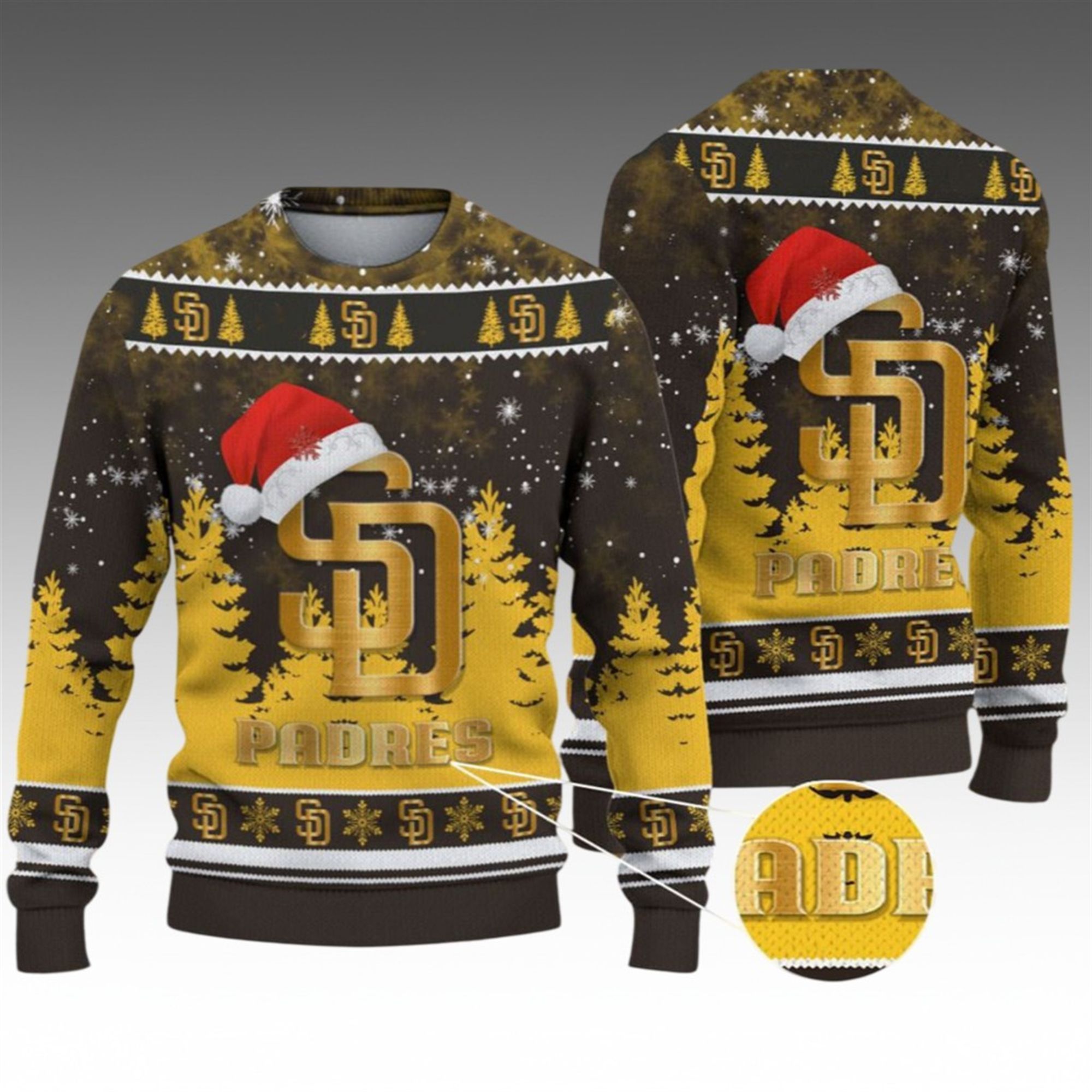 Alternative view of 2026 Christmas SD Padres Ugly Christmas Sweater - Grishko.com