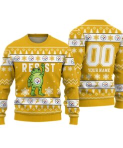 Alternative view of 2026 Christmas Steelers Portland Frog Resist Ugly Sweater 