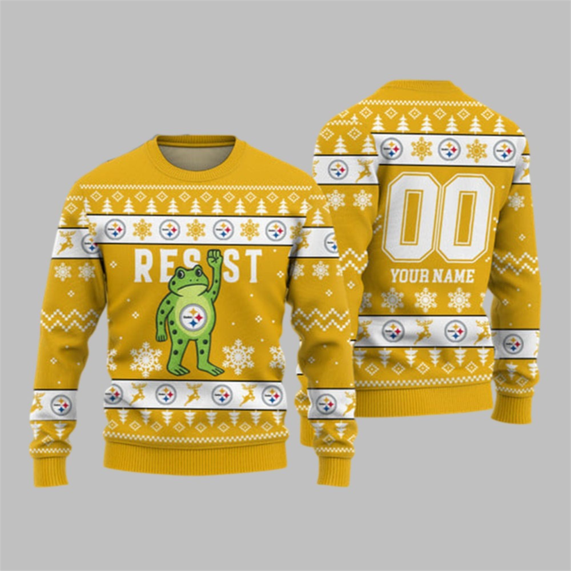 2026 Christmas Steelers Portland Frog Resist Ugly Sweater - Grishko.com
