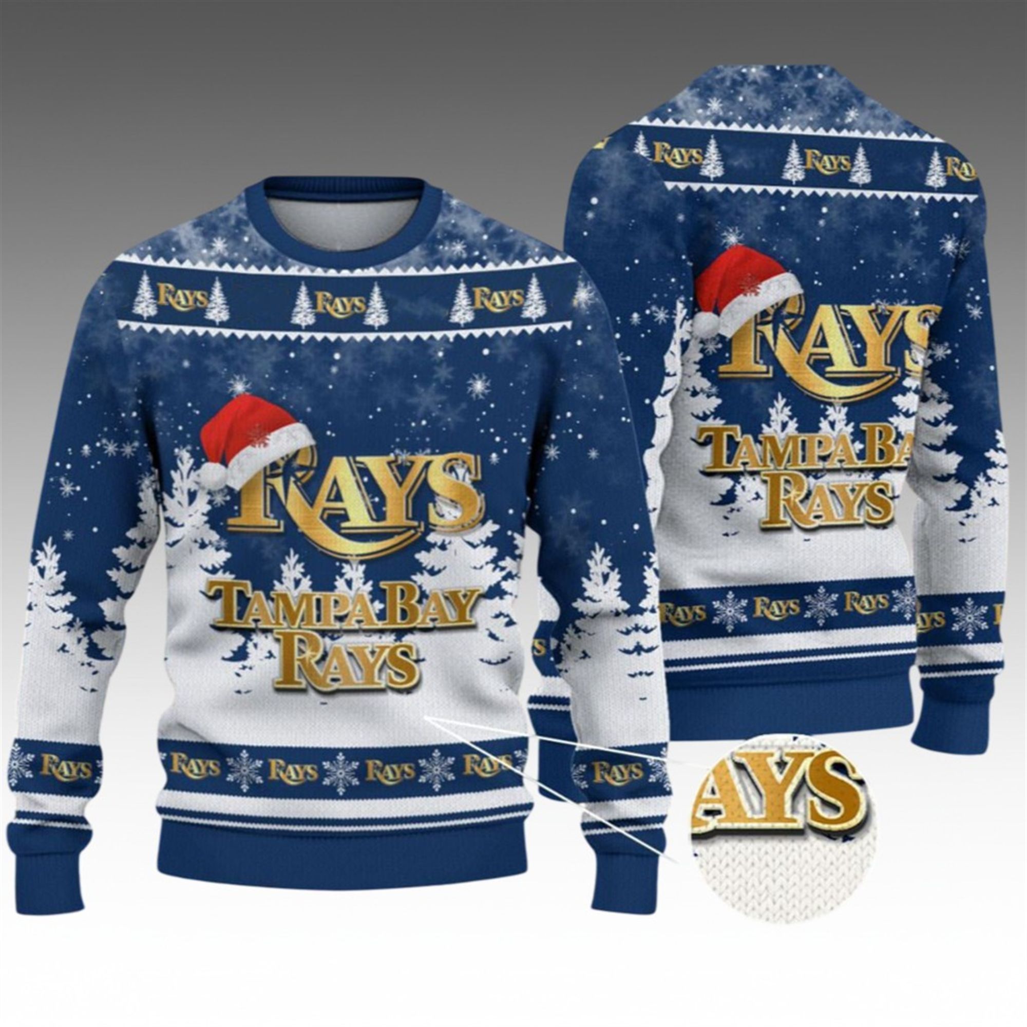 Alternative view of 2026 Christmas TB Rays Ugly Christmas Sweater - Grishko.com
