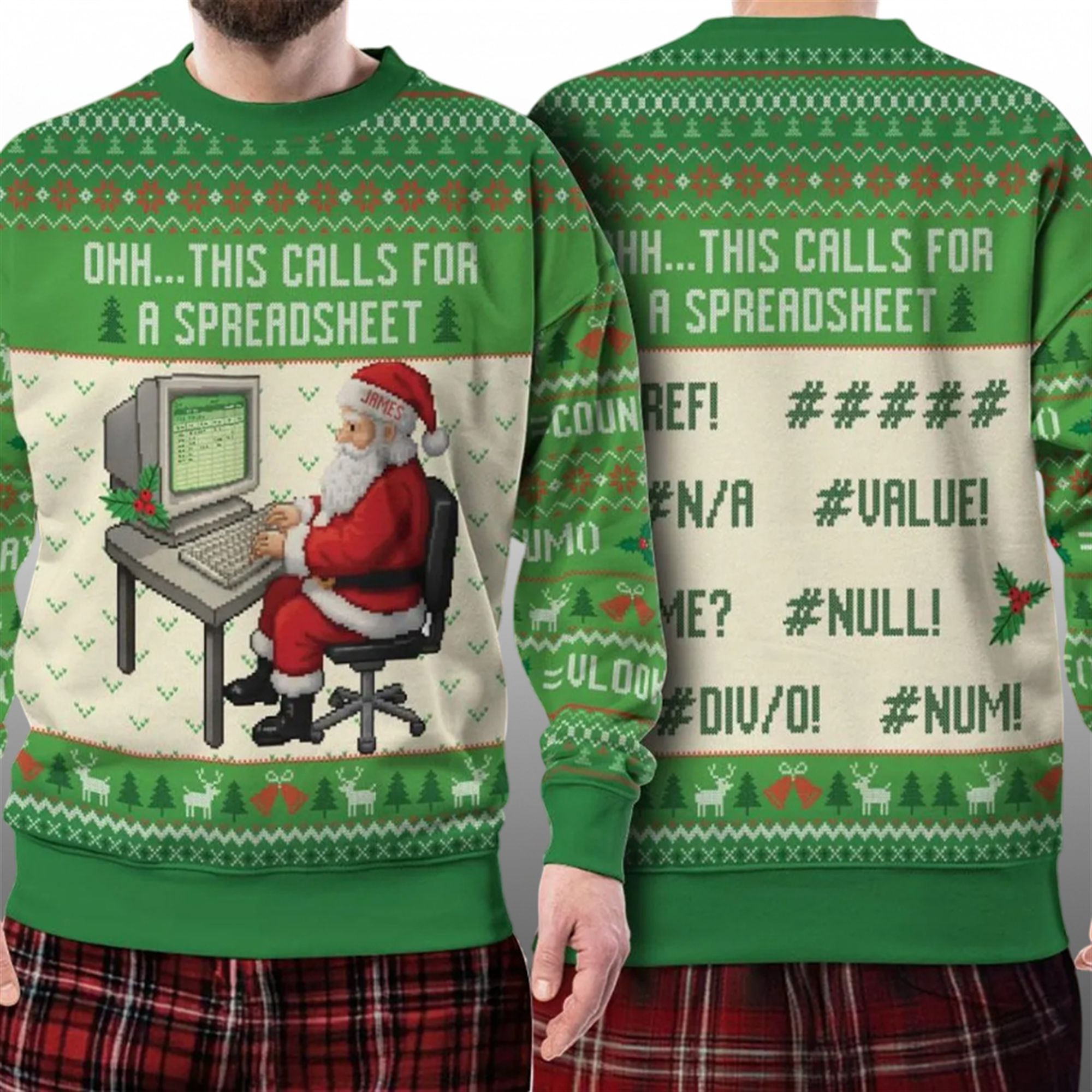 Alternative view of 2026 Christmas This Calls For A Spreadsheet Ugly Sweater - Grishko.com