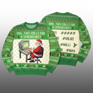 2026 Christmas This Calls For A Spreadsheet Ugly Sweater - Grishko.com