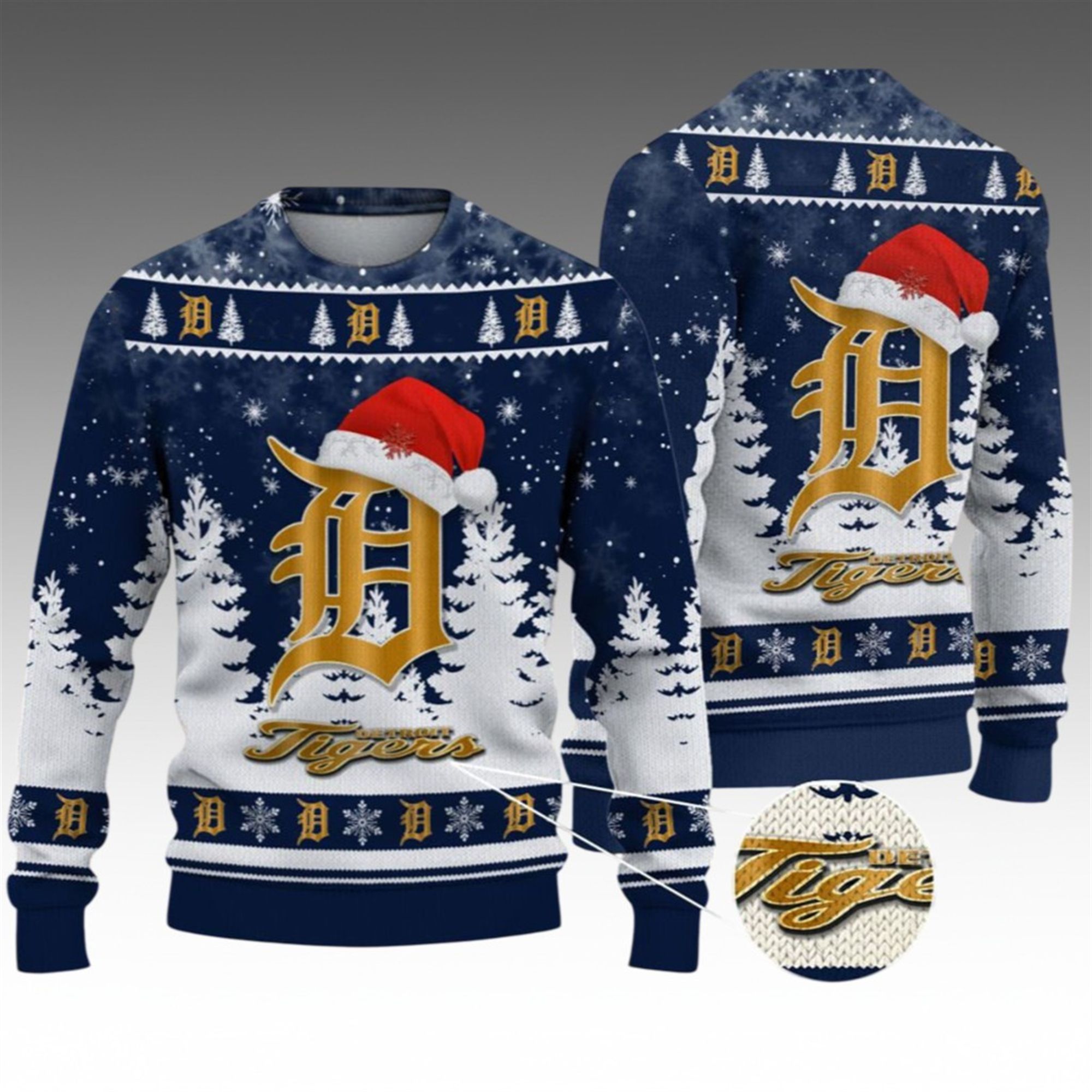 Alternative view of 2026 Christmas Tigers Ugly Christmas Sweater - Grishko.com