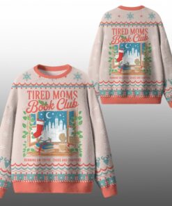 2026 Christmas Tired Moms Book Club Ugly Sweater 