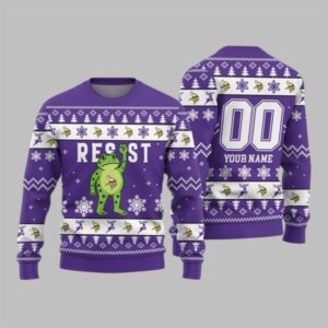 2026 Christmas Vikings Portland Frog Resist Ugly Sweater - Grishko.com