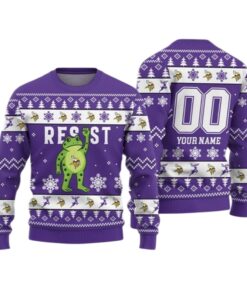 Alternative view of 2026 Christmas Vikings Portland Frog Resist Ugly Sweater 