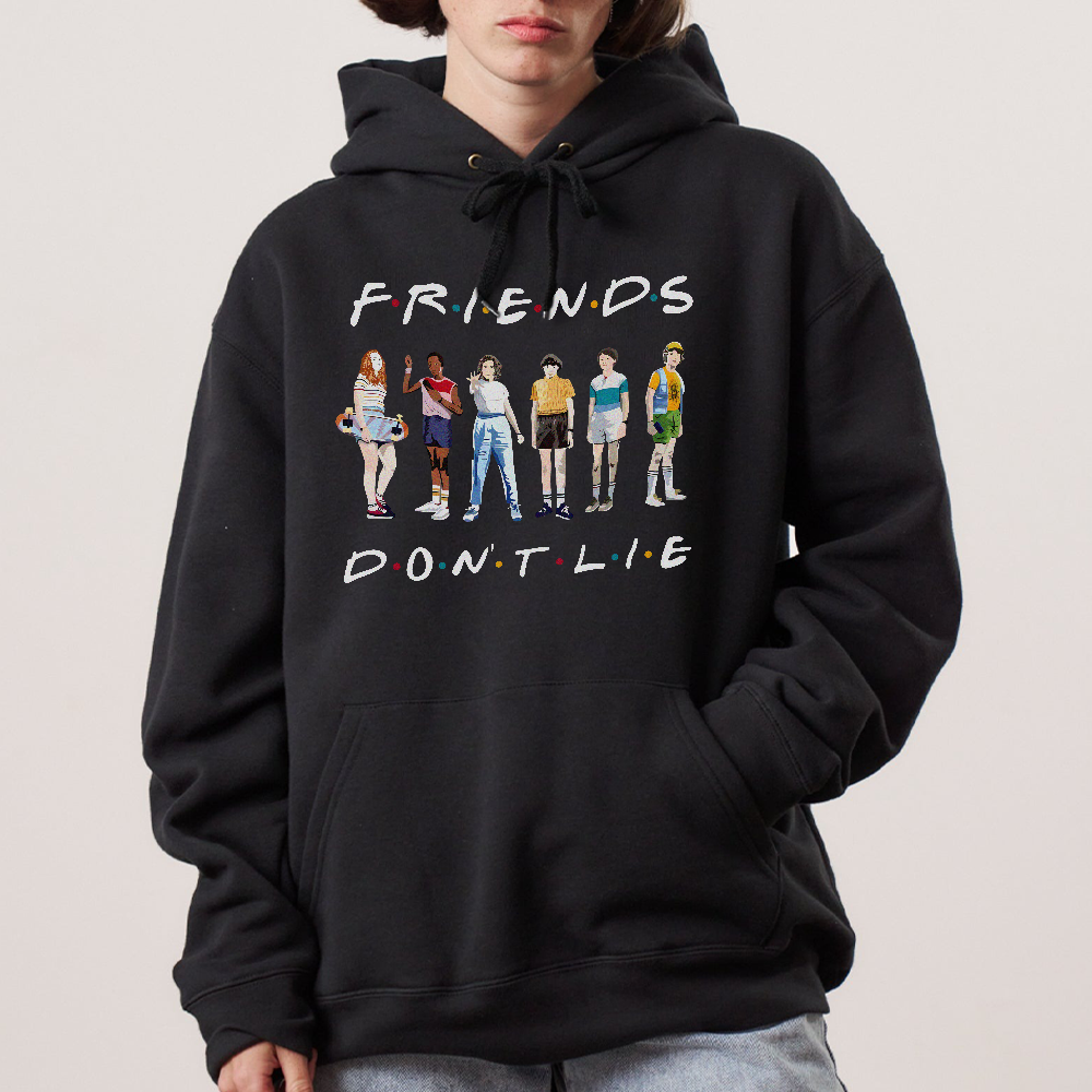 Men's Movies Poster Hoodie Sweatshirt Friends Don't Lie Graphic Printed Hoodie Coat - Image 7