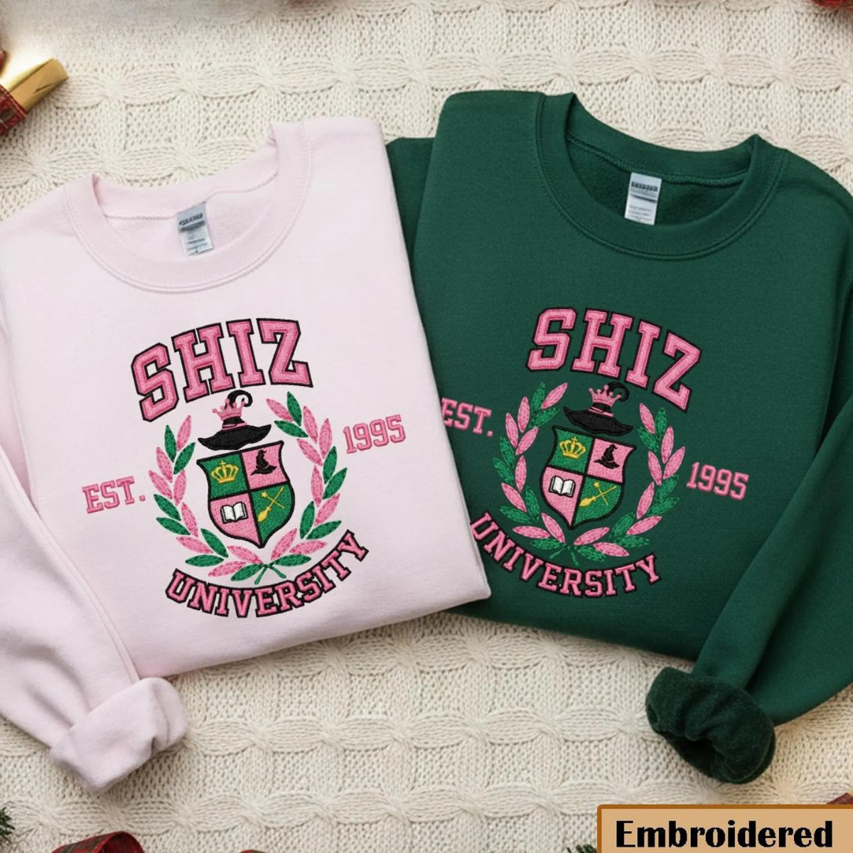 Embroidered Shiz University Sweatshirt, Wickeds Movie Crewneck, Wizard Shiz University Sweatshirt