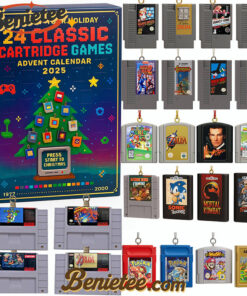 Alternative view of 24 Classic Cartridge Game Advent Calendar 2025, Christmas Countdown Advent Calendar Gift Box with 24 Acrylic Ornaments