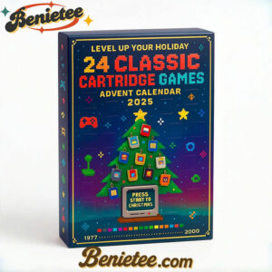 24 Classic Cartridge Game Advent Calendar 2025, Christmas Countdown Advent Calendar Gift Box with 24 Acrylic Ornaments