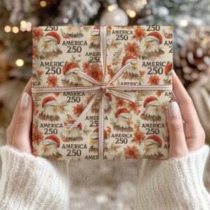 Alternative view of 250 Year America Gift Wrap | Patriotic Wrapping Paper | USA 250th Anniversary Independence Day Packaging 683538