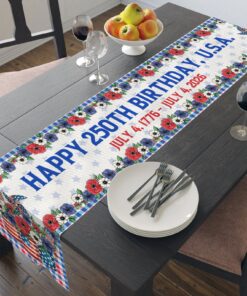 250 Year Anniversary Table Runner | Commemorating America’s 250th Anniversary 1776–2026 | USA Independence Home Decor