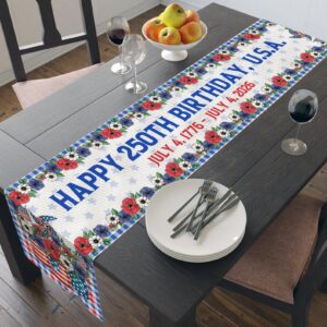 250 Year Anniversary Table Runner | Commemorating Americaâ€™s 250th Anniversary 1776â€“2026 | USA Independence Home Decor 683625