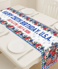 Alternative view of 250 Year Anniversary Table Runner | Commemorating America’s 250th Anniversary 1776–2026 | USA Independence Home Decor