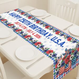 Alternative view of 250 Year Anniversary Table Runner | Commemorating Americaâ€™s 250th Anniversary 1776â€“2026 | USA Independence Home Decor 683625