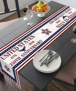 Alternative view of 250 Year Celebration Table Runner | America 250th Anniversary Patriotic Decor | 1776-2026 Table Decoration