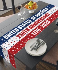 Alternative view of 250 Year Celebration Table Runner | America 250th Anniversary Patriotic Home Decor | Independence Day Table Decoration