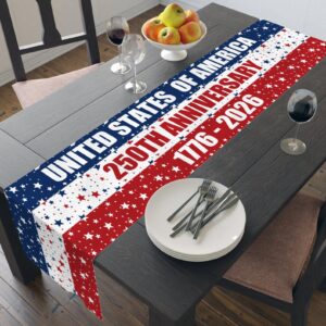 Alternative view of 250 Year Celebration Table Runner | America 250th Anniversary Patriotic Home Decor | Independence Day Table Decoration 683643