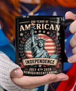 250 Year Of American Independence Black Mug