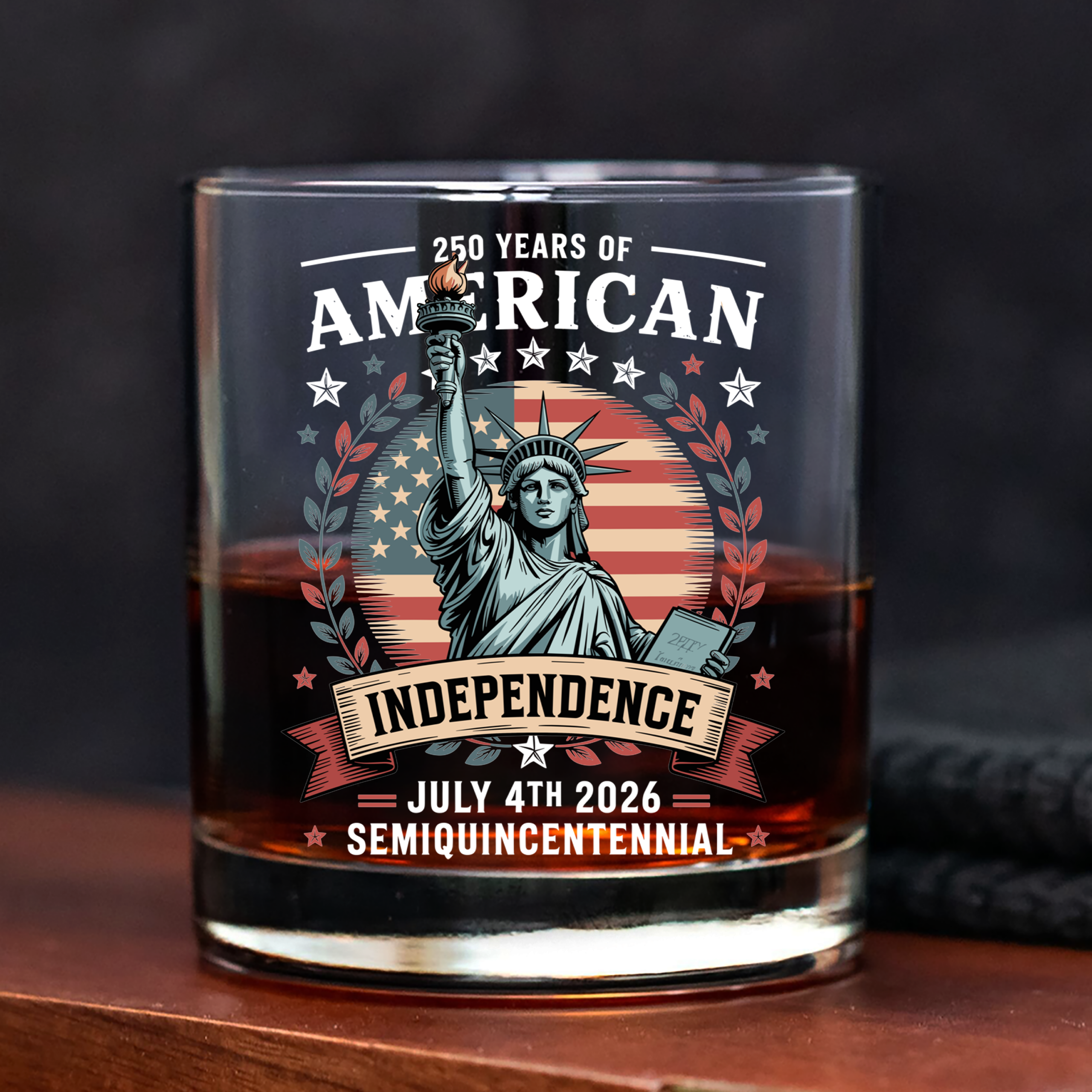 250 Year Of American Independence Patriotic Whiskey Glass - Image 6