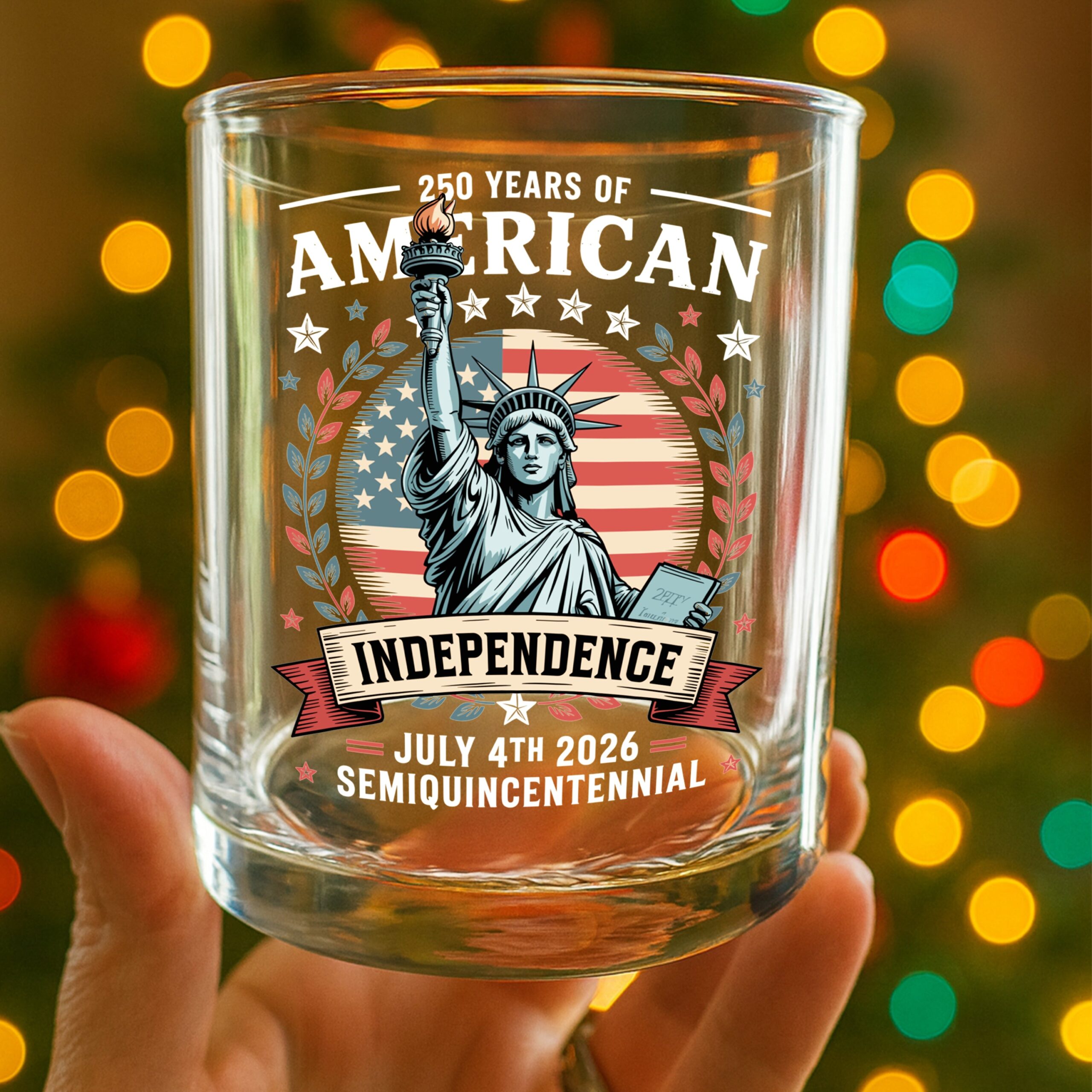 250 Year Of American Independence Patriotic Whiskey Glass - Image 4