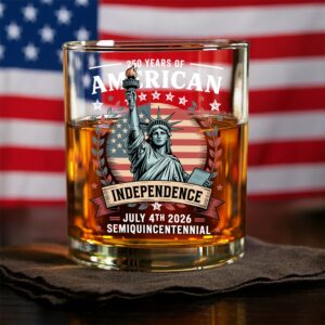 250 Year Of American Independence Patriotic Whiskey Glass LM32 895297