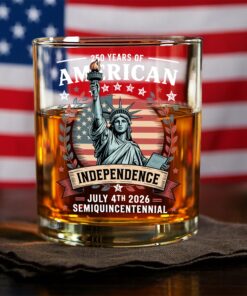 250 Year Of American Independence Patriotic Whiskey Glass