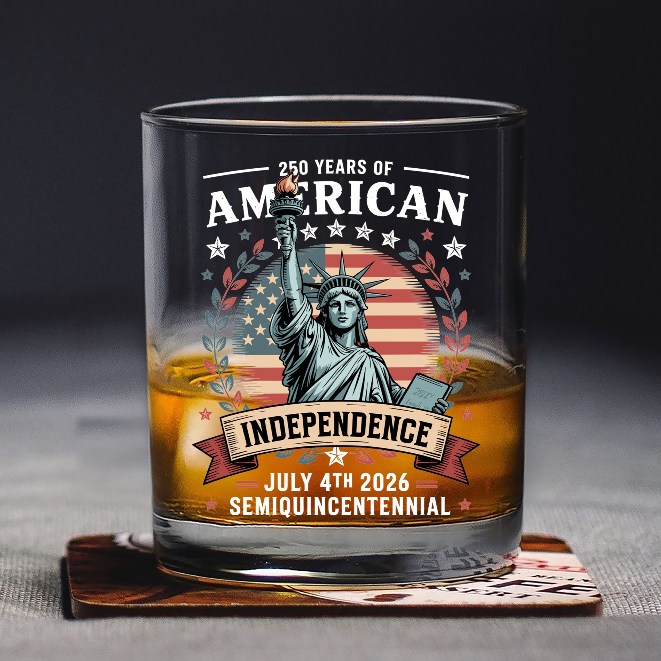 250 Year Of American Independence Patriotic Whiskey Glass - Image 5
