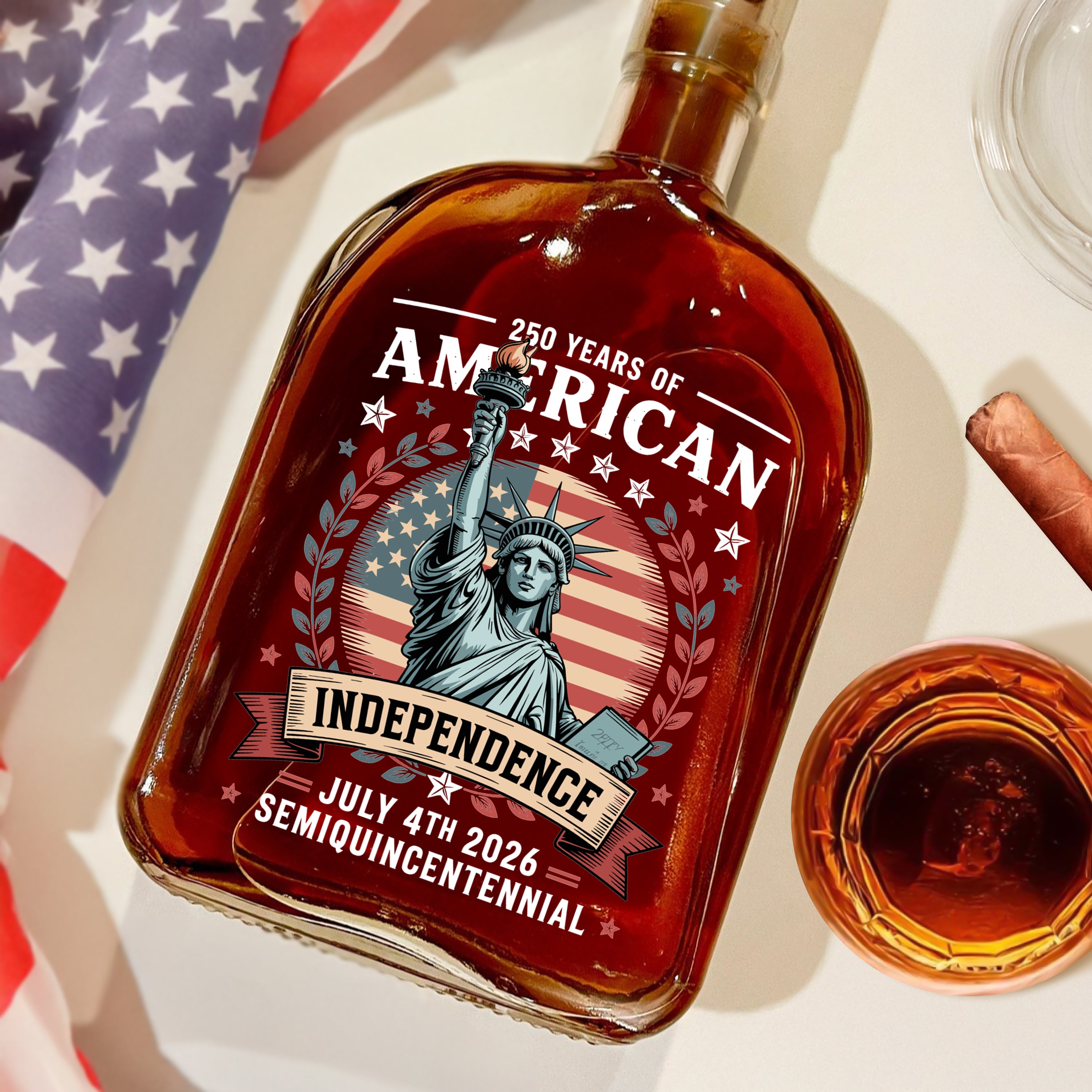 Alternative view of 250 Year Of American Independence Whiskey Bottle LM32 895299