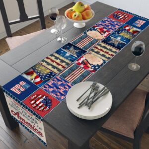Alternative view of 250 Year Patriotic Table Runner | 250th Anniversary Patchwork Inspired Americana Decor | USA Independence Gift 683618