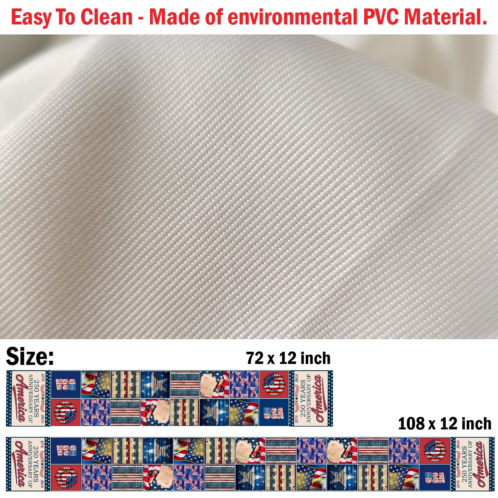 250 Year Patriotic Table Runner | 250th Anniversary Patchwork Inspired Americana Decor | USA Independence Gift 683618 - Image 5