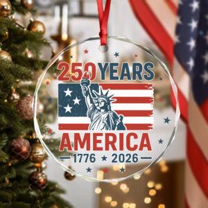 Alternative view of 250 Years America 1776 - 2026 Glass Ornament HO82 894536