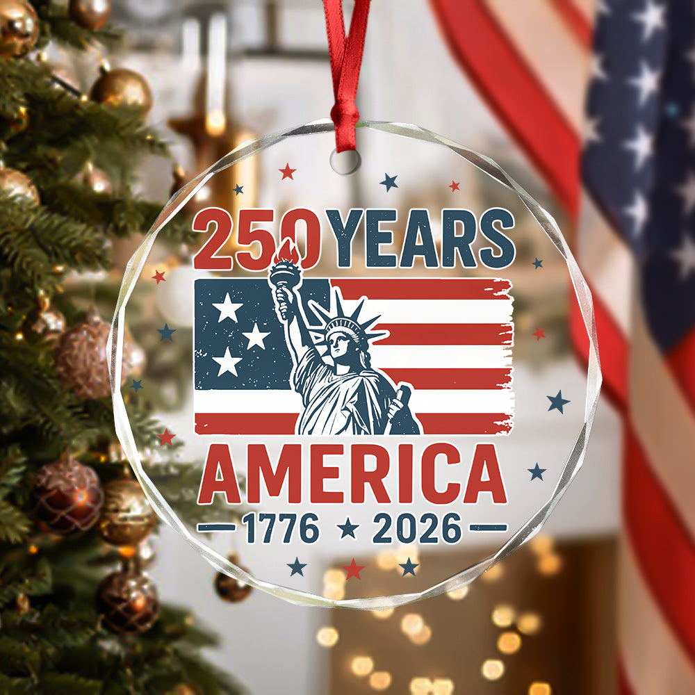 Alternative view of 250 Years America 1776 - 2026 Glass Ornament HO82 894536