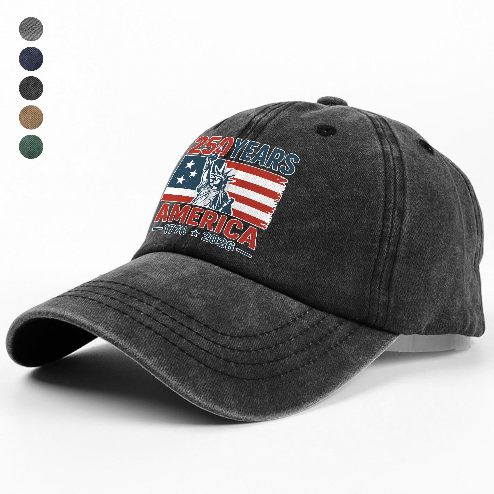 250 Years America 1776 - 2026 Washed Denim Baseball Cap HO82 894546 - Image 4