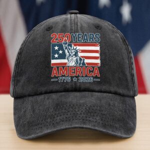 250 Years America 1776 - 2026 Washed Denim Baseball Cap HO82 894546