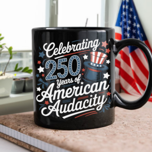 Alternative view of 250 Years America 250th Anniversary USA 4th of July Black Mug HO82 894822