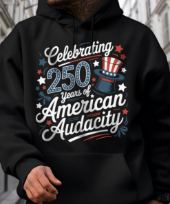 Alternative view of 250 Years America 250th Anniversary USA 4th of July Dark Shirt