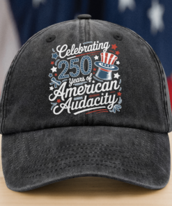 250 Years America 250th Anniversary USA 4th of July Washed Denim Baseball Cap