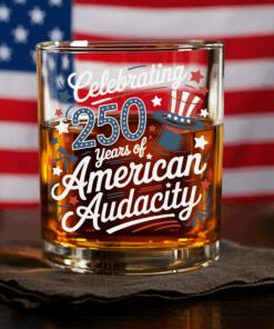 250 Years America 250th Anniversary USA 4th of July Whiskey Glass