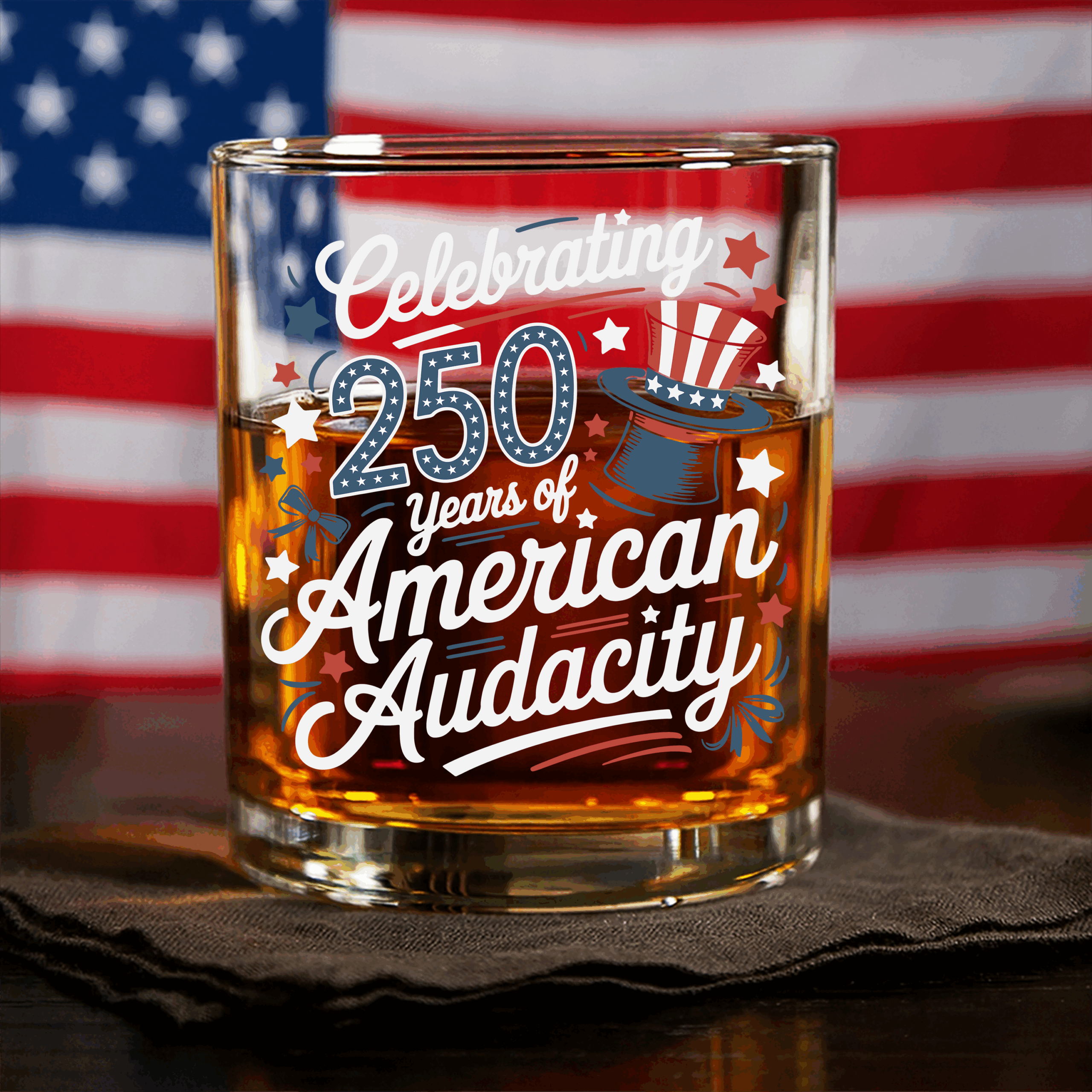 250 Years America 250th Anniversary USA 4th of July Whiskey Glass HO82 894814