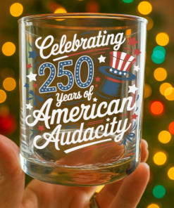 Alternative view of 250 Years America 250th Anniversary USA 4th of July Whiskey Glass