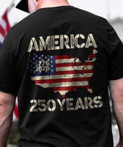 Alternative view of 250 Years America Anniversary 250th Independence Day Back Side Dark Shirt