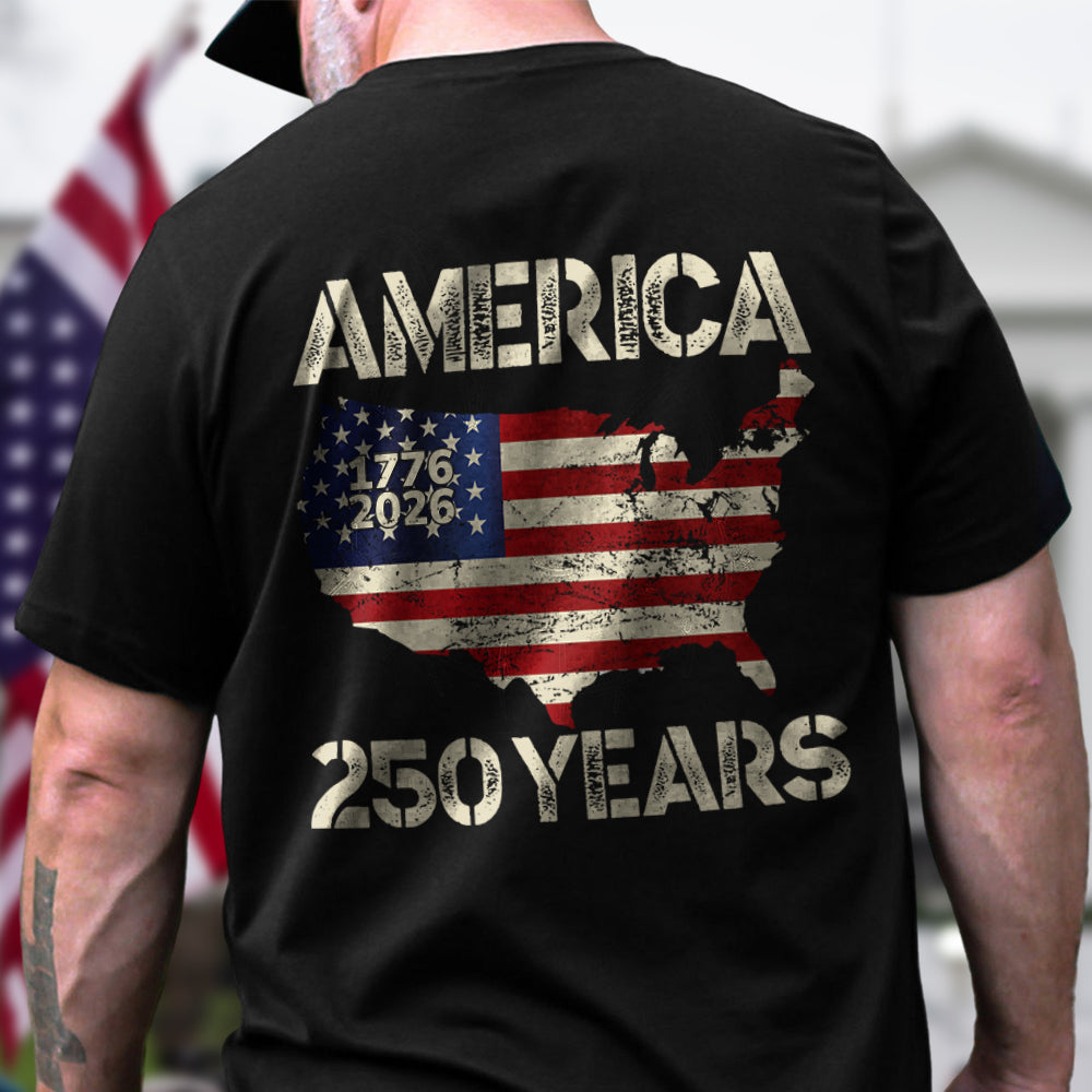 Alternative view of 250 Years America Anniversary 250th Independence Day Back Side Dark Shirt HA75 897352