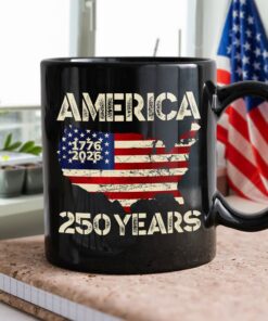 Alternative view of 250 Years America Anniversary 250th Independence Day Black Mug