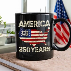 Alternative view of 250 Years America Anniversary 250th Independence Day Black Mug HA75 897354