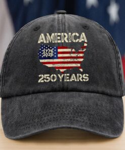 250 Years America Anniversary 250th Independence Day Washed Denim Baseball Cap