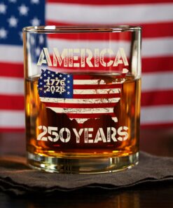 250 Years America Anniversary 250th Independence Day Whiskey Glass