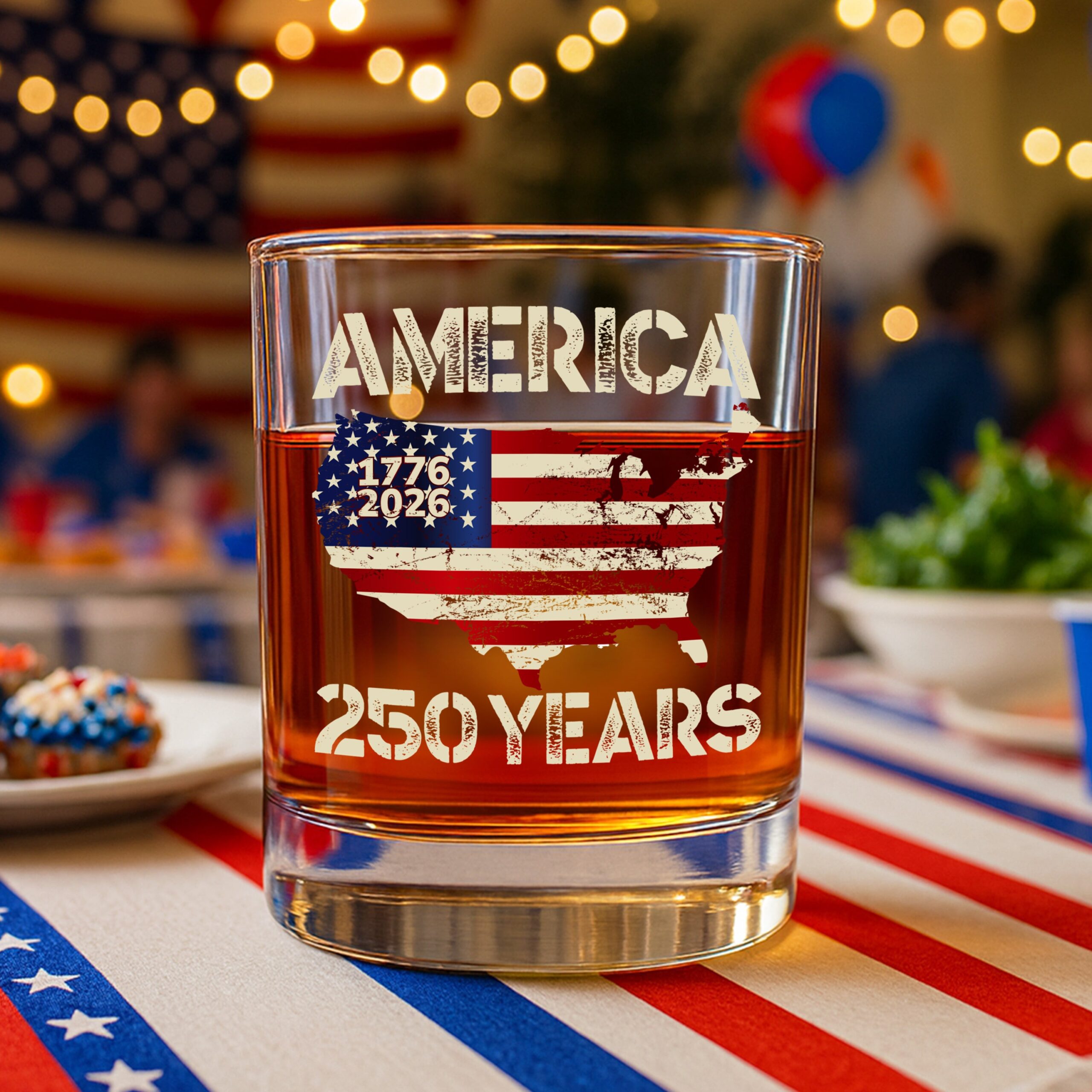 250 Years America Anniversary 250th Independence Day Whiskey Glass HA75 897356 - Image 3