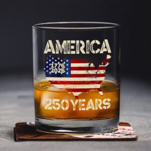 Alternative view of 250 Years America Anniversary 250th Independence Day Whiskey Glass HA75 897356